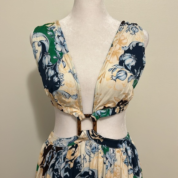 Agua Bendita Gillian Cardumen Floral Print Cutout Mini Dress NWT Size Medium - Picture 8 of 16